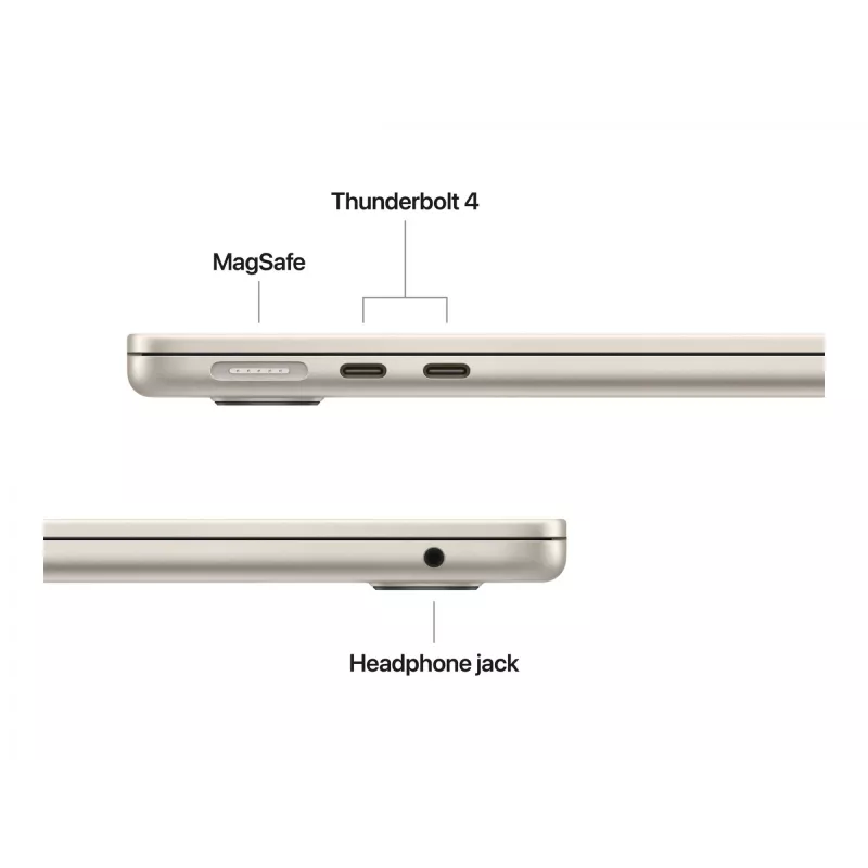 MacBook Air 13, Starlight, M4 (10-CPU/10-GPU), 16GB, 512GB, saksa, 35W Dual USB-C Port toiteadapter, MW103D/A