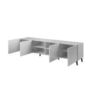 RTV-kapp ABETO 200x42x52 valge/läikiv valge