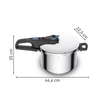 Survekeedupott Tefal SECURE TRENDY 6L roostevabast terasest aurutuskorviga, induktsiooniga ühilduv