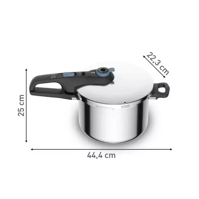 Survekeedupott Tefal SECURE TRENDY 6L roostevabast terasest aurutuskorviga, induktsiooniga ühilduv