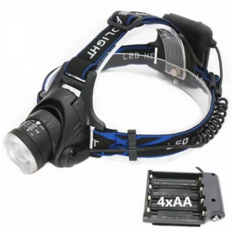 Pealamp ESPERANZA EOT005 — LED Cree T6, 3 W, 600 lm, AA x2, alumiiniumkorpus, veekindel, põrutuskindel, reguleeritav peapael