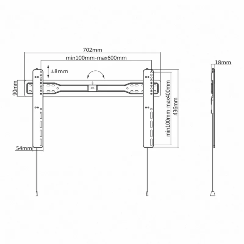 Sbox PLB-5746F Fikseeritud lameekraani LED-teleri kinnitus 37-70 35kg