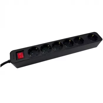 Toitepikendus M-Cab POW0027 3m 6 vahelduvvoolupesa 16A siseruumidesse must