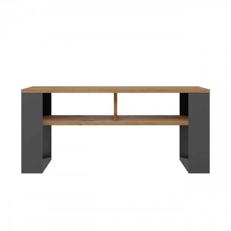 Kohvilaud top e shop Modern 90×58×50 cm, antratsiitkarkass, kunstnikutamme riiulid, matt
