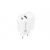 Sisetingimustes vahelduvvoolu kiirlaadija NATEC RIBERA 12V 20W USB-C PD 3.0 + USB-A Samsung AFC valge