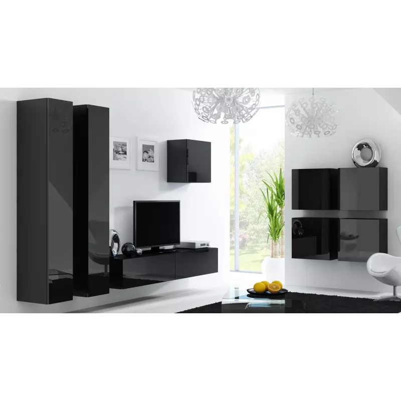 Cama TV-alus VIGO '180' 30/180/40 must/must läikiv