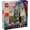 LEGO Marvel komplekt 76324 Spider-Man vs. Oscorp ehitusmänguasi, 808 detaili, 8 minifiguuri, vanusele 10+