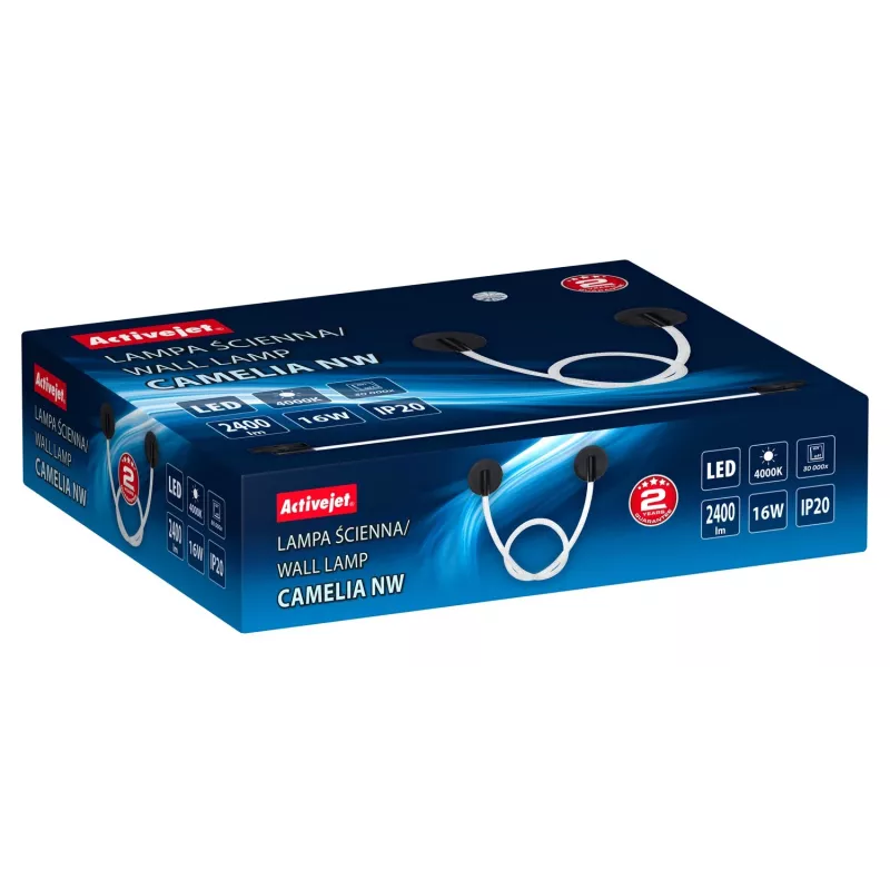 LED-seinavalgusti ActiveJet AJE-CAMELIA NW — 2400 lm, 4000 K, 16 W, must, 1580×120×65 mm, IP20
