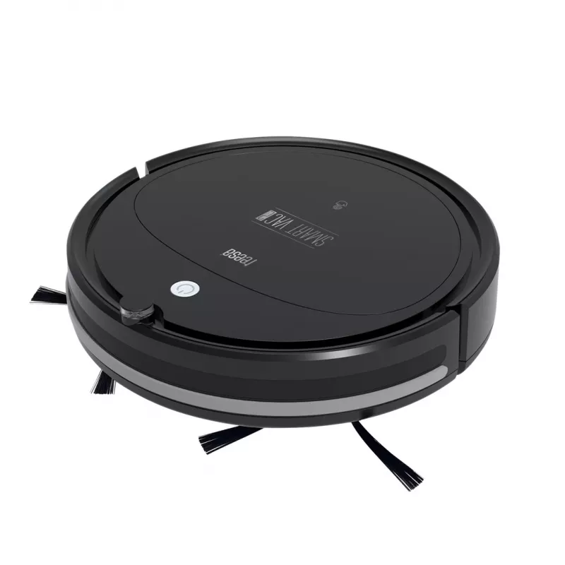 Robottolmuimeja TEESA Smart VAC 2 — ümmargune, must, 1000 Pa imemisvõimsus, 9,6 V / 2000 mAh liitiumaku, 0,2 L tolmumahuti, Wi‑Fi, automaatne tagasipöördumine