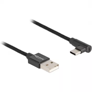 DeLOCK USB 2.0 kaabel, isane C-tüüpi USB – isane A-tüüpi USB, nurga all, 2 m, must
