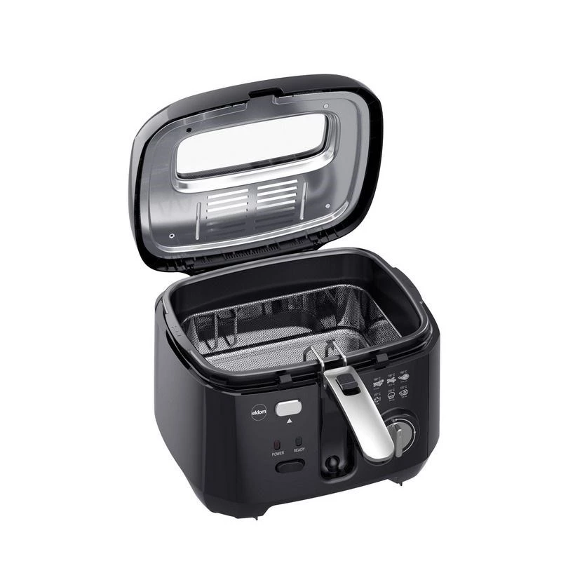 ELDOM Fryer FREET, 2,5 L, 400 g friikartuleid, temperatuuriregulaator, eemaldatav õlipaak, must
