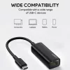 Etherneti adapter Aukey CB-A30 USB‑C – Gigabit RJ45 10/100/1000 Mbps, USB 3.0, alumiiniumkorpus, LED-indikaatorid