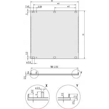 Schroff U-FRONTPL.EMC 2U 28HP W.PIN (20848206)