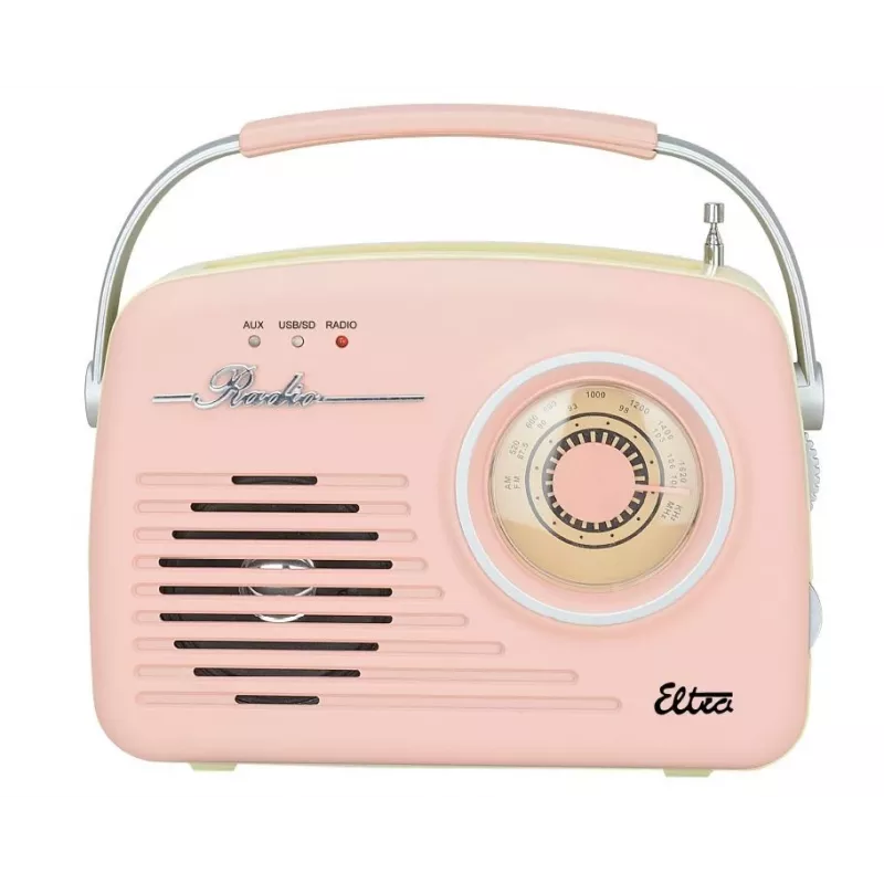 Retrolauaraadio Eltra LUIZA RETRO SP-11 MP3, USB ja SD-kaardi toega, roosa