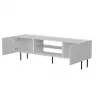 TV-kapp cama meble LUCCA 180x40x59 cm — valge puitlaastplaadist pealispind, valge raam