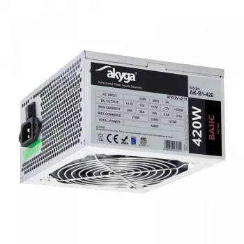 Akyga AK-B1-420 toiteplokk 420 W 20+4 pin ATX ATX Hall