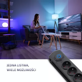 Liigpingekaitse Qoltec 50269 Must 5 pistikupesa 230V