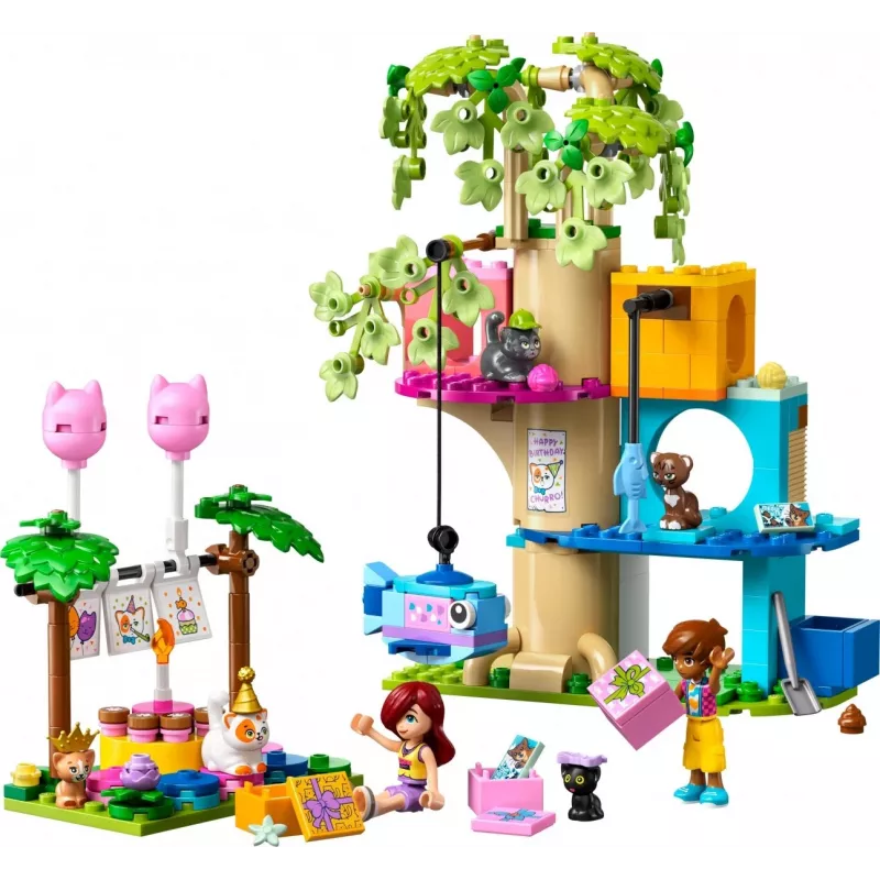 Ehitusmänguasi LEGO Friends 42666 Kassi sünnipäevapidu puumaja mängukomplekt, 321 tk, 6+ a, 180×160×100 mm