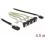 Mini SAS SFF-8087 kuni 4x SATA 7 kontaktiga nurgeline kaabel 0,5m DeLOCK 85683