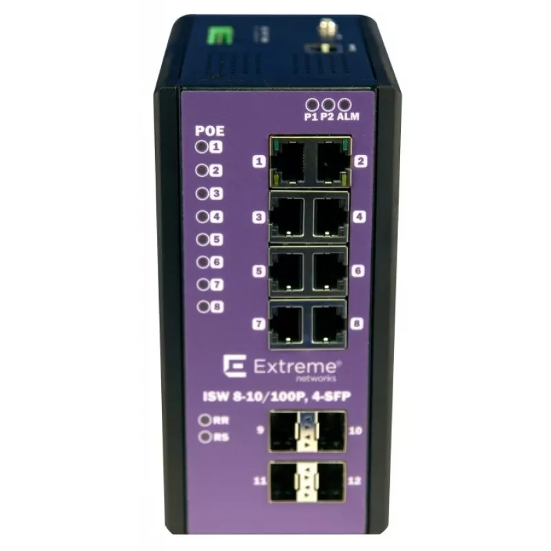 Extreme 8-PORT POE+ Gigabit W/ 4-PORT Sfp Töötemperatuur -40°C - +75°C