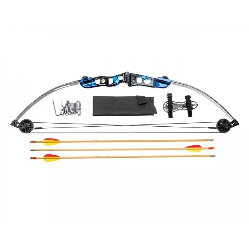 Compound vibu POE LANG Firestar 25 lbs, süsinik-/alumiiniumkonstruktsioon, 740 mm pikkus, 3 noolt ja tugi