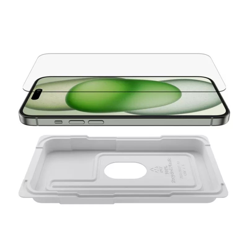 Ekraanikaitse Belkin ScreenForce iPhone 16 Plus jaoks antibakteriaalne karastatud klaas