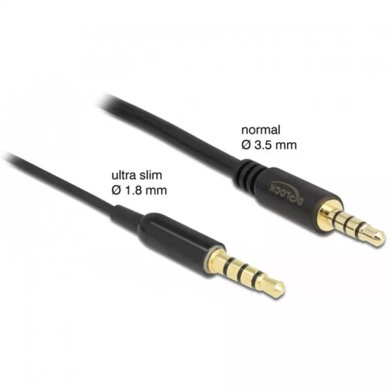 Helikaabel DeLOCK 66075 0,5 m 3,5 mm Must