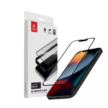 Karastatud klaasist ekraanikaitse Crong iPhone 16e / 14 / 13 / 13 Pro jaoks — 3D täiskattega