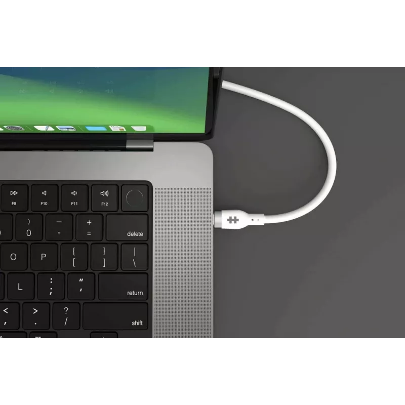HYPER HyperJuice 240W Silikoonist USB-C–USB-C kaabel (3 jalga / 1 m) – valge