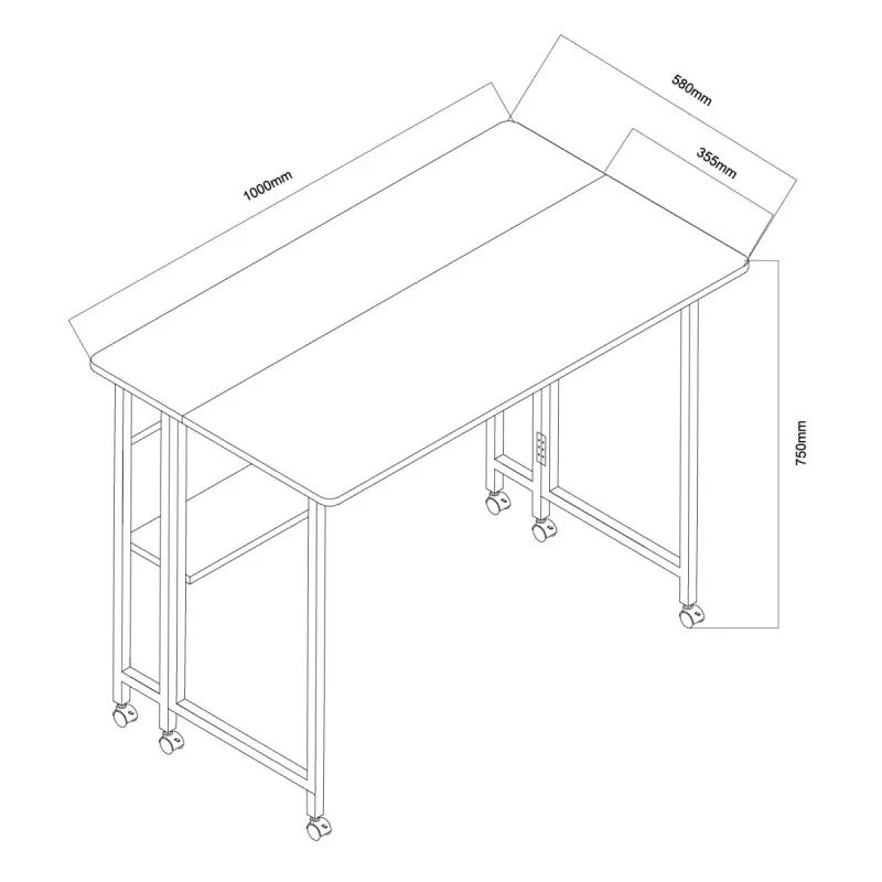 Macleani mobiilne laud valge MC-126W 50kg