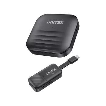 AV pikendaja Unitek V1184A01 — AV saatja ja vastuvõtja, 1920×1080, kuni 50 m, USB-C, HDMI/USB kaablid kaasas