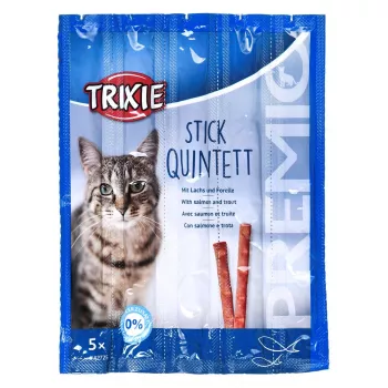 Kassimaiused Trixie Premio Sticks mustaks suitsutatud lõhe forelliga, lisasööt, 5 x 5 g (25 g)