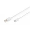 DIGITUS - Lightning-kaabel - Lightning (M) USB (M) - 1,0 m - topeltisolatsioon - valge - vormitud - Apple iPad/iPhone/iPod (Lightning) jaoks (DB-600106-010-W)