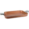 Ristkülikukujuline lihagrillpann Pensofal Cuprum 35×26 cm, mittenakkuva kattega röstimispann
