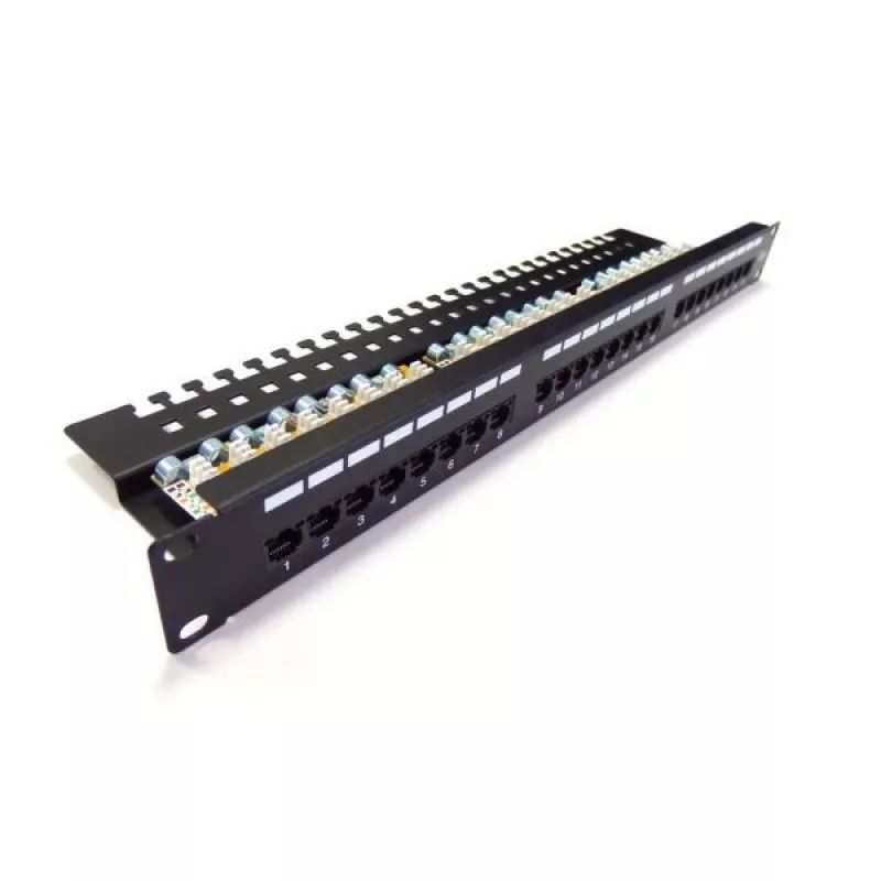 DIGITUS Professional DN-91624U - patch-paneel - RJ-45 x 24 - must, RAL 9005 - 1U (19 inch)
