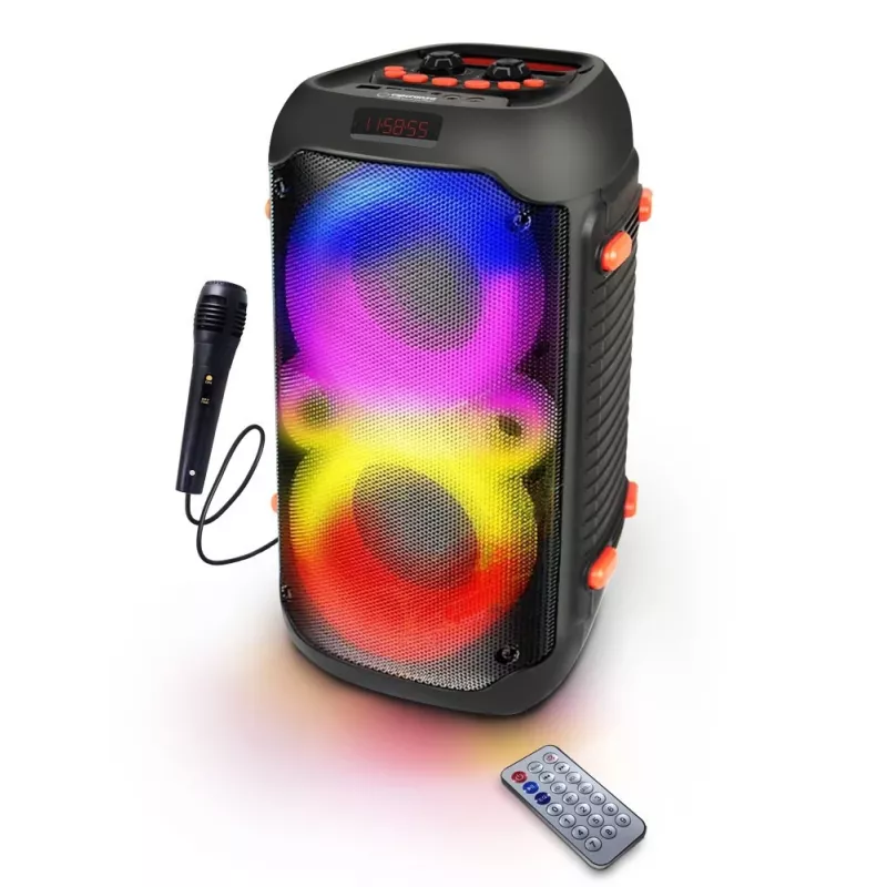 Esperanza EP156 BT FM LED RGB KARAOKE kõlar must 20W