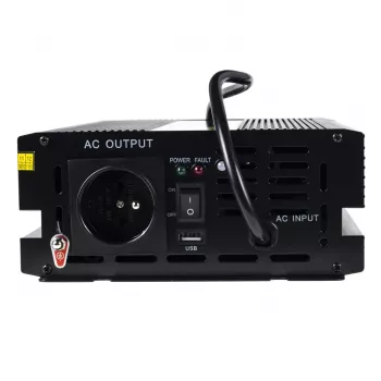 Toiteinverter roheline Cell INV07, alalisvool 12 V vahelduvvoolule 230 V, 300 W, 50 Hz, C-tüüpi pistik, must