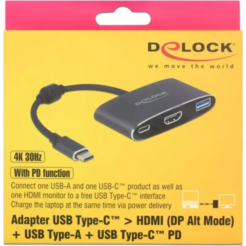 DeLOCK – väline videoadapter – VL101 – USB-C 3.1 – HDMI – hall – jaemüük (62991)