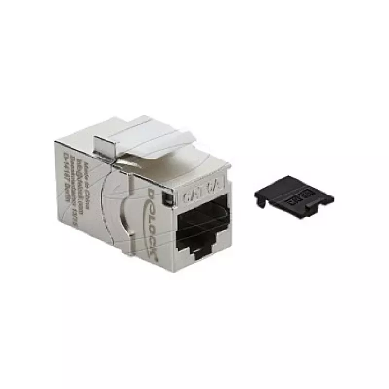 Patch-paneeli võtmemoodul DELOCK RJ45 Cat.6A kruviga kaitsekorgiga, sinine