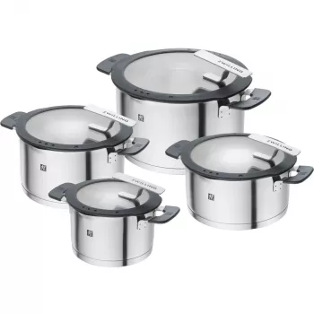 ZWILLING SIMPLIFY 66870-004-0 pottide komplekt roostevabast terasest 4 tk. hõbedane must