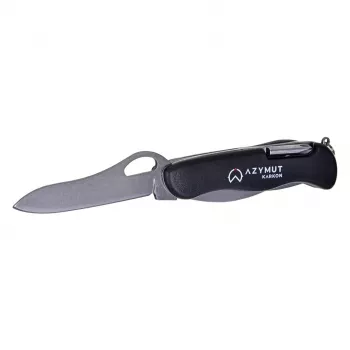Taskunuga AZYMUT HK20018 — täissuuruses mitmeotstarbeline tööriist, 9 tööriista, 420J2/3CR13 roostevaba teras, kokkupanduna 11 cm, 146 g, nahkümbris, võtmerõngas