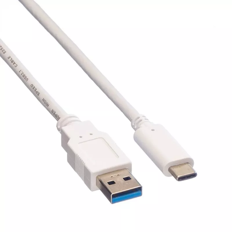 VALUE - USB-kaabel - USB 3.0 (M) USB-tüüpi C (M) - 5 V - 900 mA - 50 cm - Valge (11.99.9010)