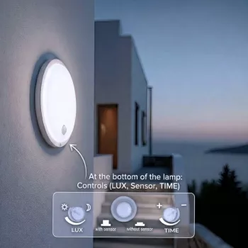 PIR-anduriga LED-lamp MACLEAN MCE525 W — väljas kasutatav liikumisanduriga LED-valgusti