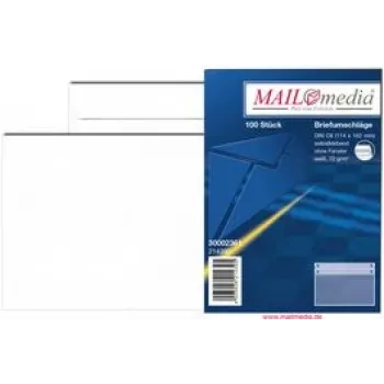 Ümbrik MAILmedia Briefumschlag Offset valge DL isekleepuv 72 g/m²