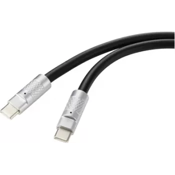 Renkforce USB-C® kaabel USB 2.0 USB-C® pistik, USB-C® pistik 1,00 m must RF-6056872 (RF-6056872)