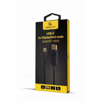 USB graafikaadapter Gembird A-CM-DPM-01 USB-C-ga, toetab kuni 3840×2160, USB 2.0 / 3.2 Gen 2, must, 2 m kaabel