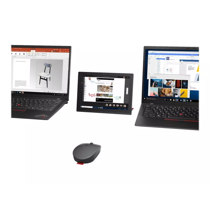 Lenovo Go Wireless Multi Device hiir Kontor Mõlemakäeline RF Wireless + Bluetooth + USB Type-A Optiline 2400 DPI