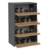 Suletud kingakapp Top e Shop MODO X2 ANT/ART — antratsiit ja tamm, 600×880×360 mm, puitlaastplaat