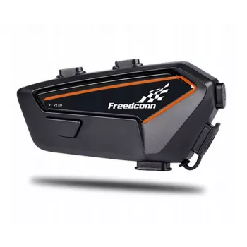 Peakomplekt FreedConn F1 V2 EU — Bluetooth 5.2, IP65, 1100 mAh aku, kuni 48 h kõneaeg, FM-raadio, mikrofon, klamber