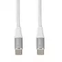 USB-C–USB-C-kaabel IBOX IKUTC1W 1 m, USB 2.0, 3 A, valge, tekstiilpunutis